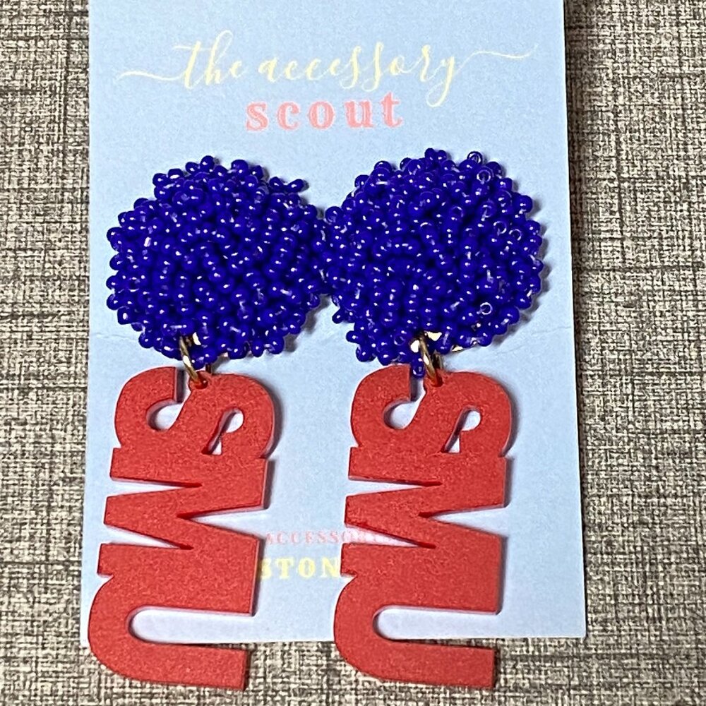 NEW SMU College Dangling Earrings